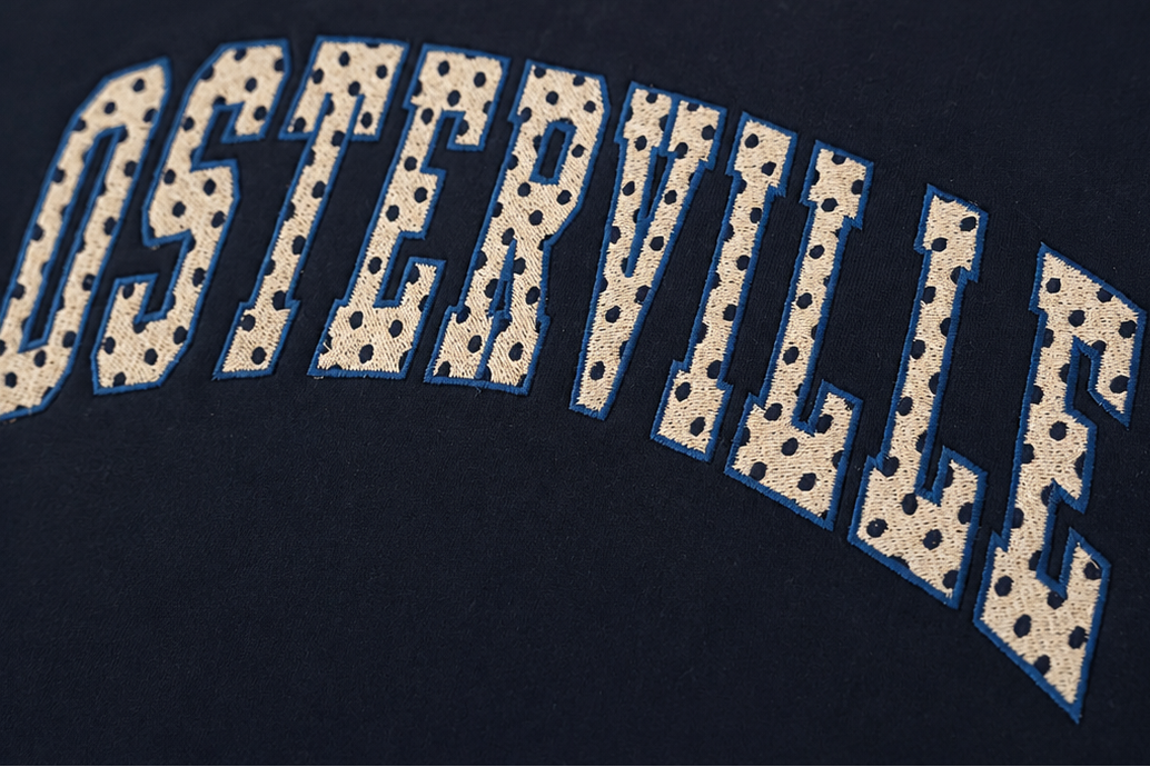 Osterville Embroidered Polka Dot Crewneck