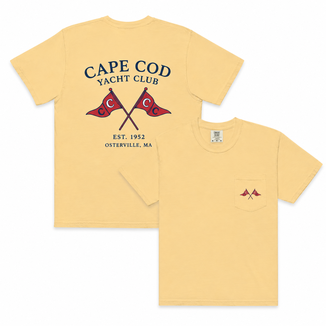 Cape Cod Yacht Club Comfort Colors Pocket Tee